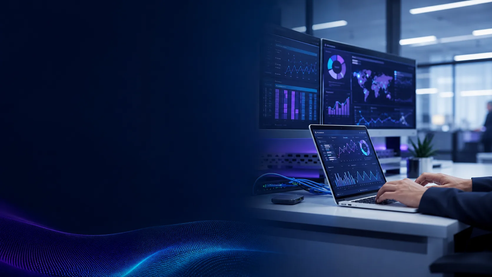 Operacao de gestao de TI com dashboards e acompanhamento tecnico